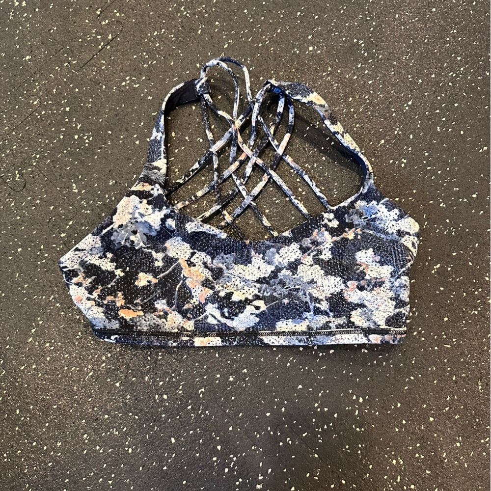 Lululemon Athletica Black Pattern Free To Be Wild Bra